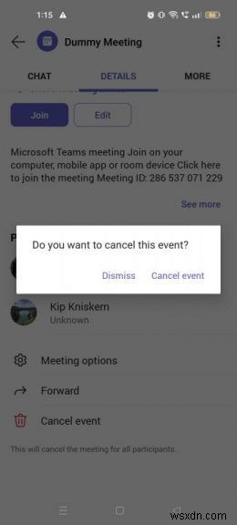 How to create or join a Teams meeting on an Android device