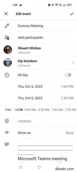 How to create or join a Teams meeting on an Android device