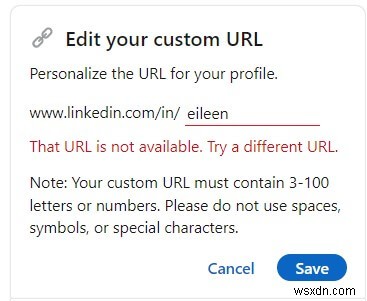 Creating a meaningful LinkedIn URL for your public profile