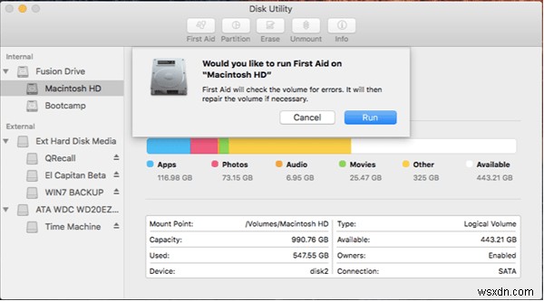 “Disk Utility Can’t Repair This Disk” Error On MacBook (Solved)