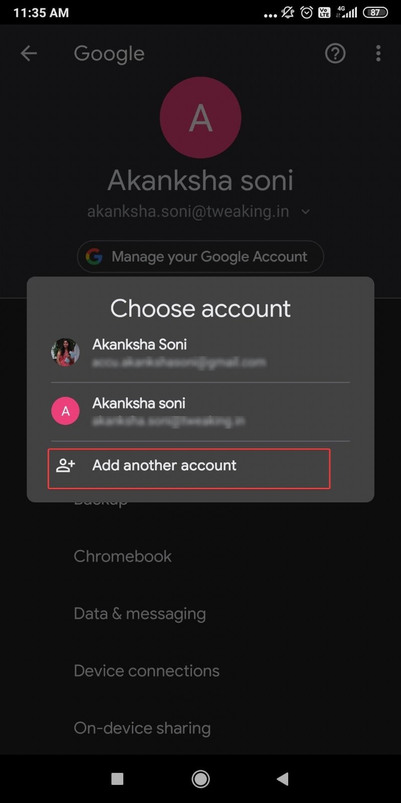 How To Change My Default Google Account?