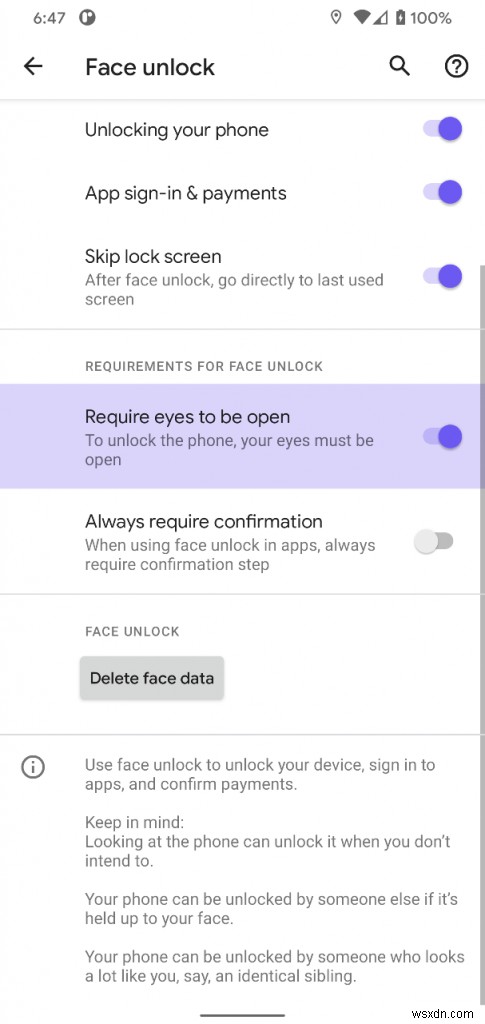 Pixel 4 Gets Eyes Open Face Unlock Option