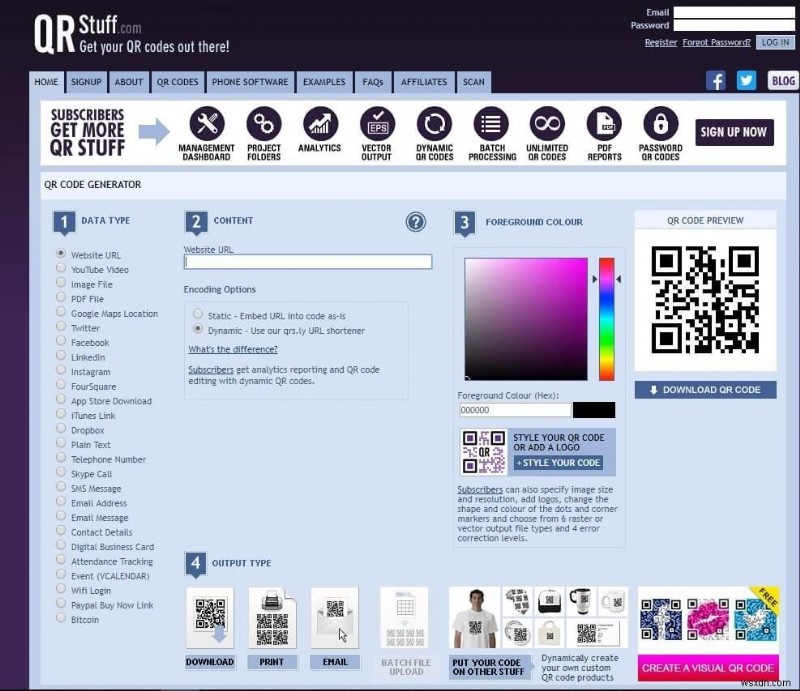 Generate Printable QR Codes for Your Social Media Profiles