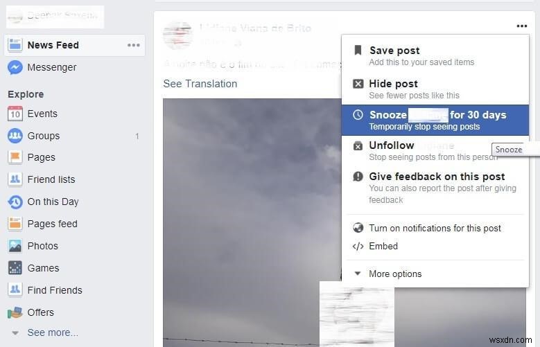How To “Snooze” Someone On Facebook For 30 Days