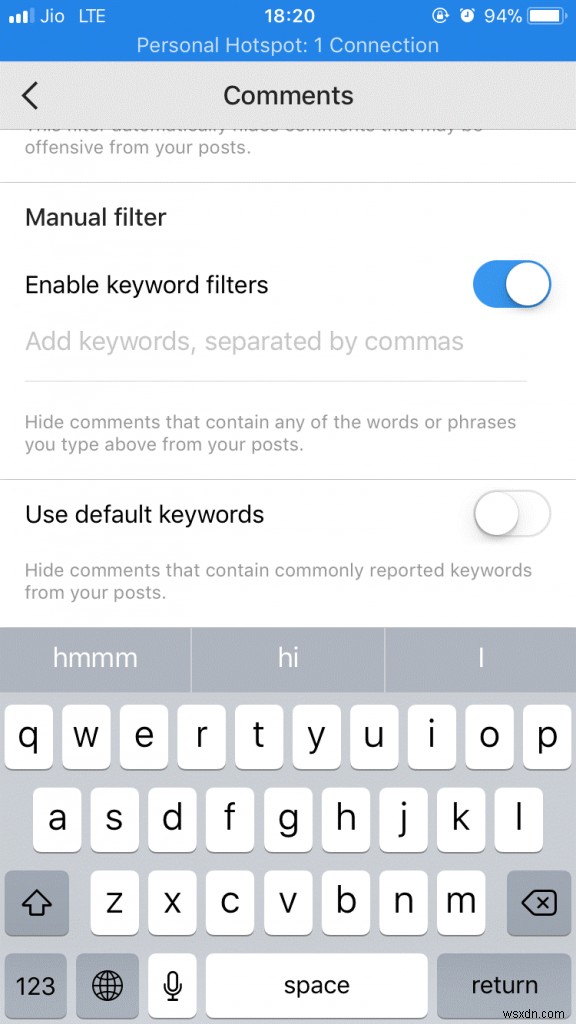Auto-Hide Comments Containing Specific Words on Instagram