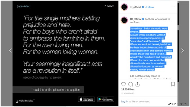 Copy Instagram Captions, Bio Quotes & Comments from Someone Else’s Profile