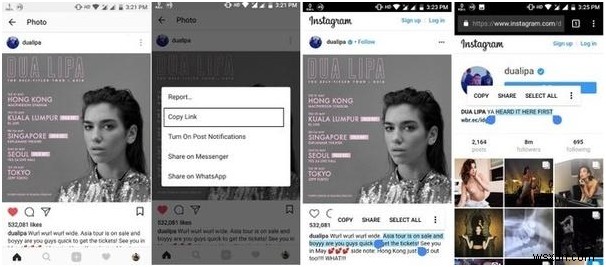 Copy Instagram Captions, Bio Quotes & Comments from Someone Else’s Profile