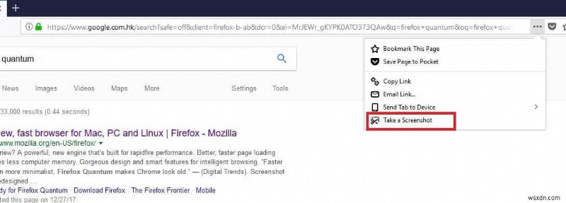 Take Scrolling Screenshot Of any Webpage Using Firefox Quantum.