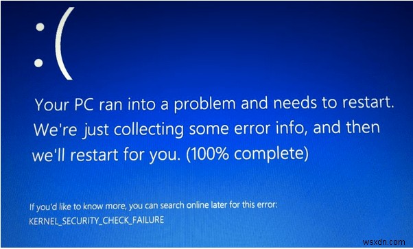BSOD Kernel Security Check Failure on Windows 10