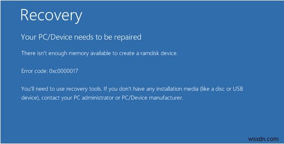 How To Fix Windows 10 Update Error Code 0xc0000017
