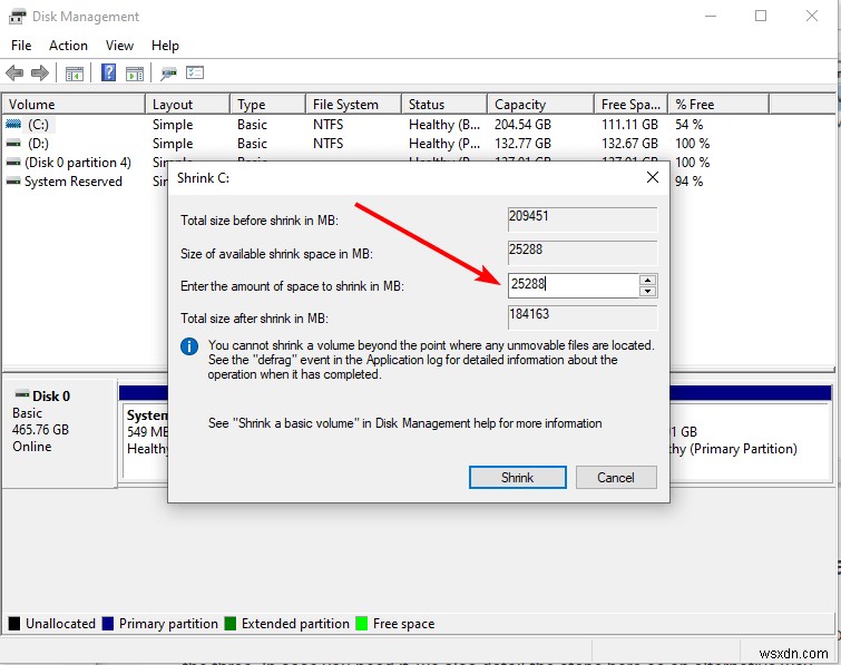 How To Shrink C Drive Partition Windows 10/8/7