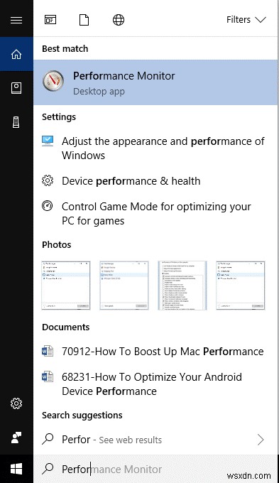 Methods to Open Performance Monitor On Windows 10