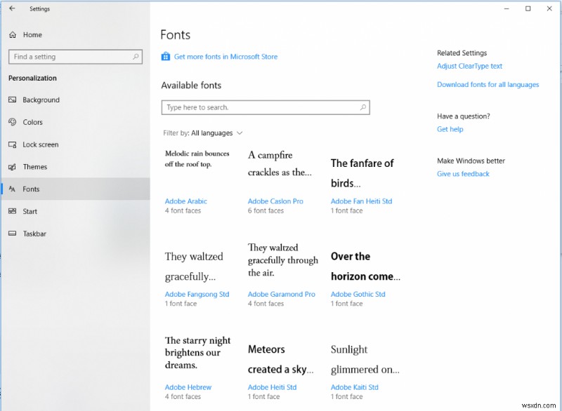How to Use New Windows 10 Font Settings