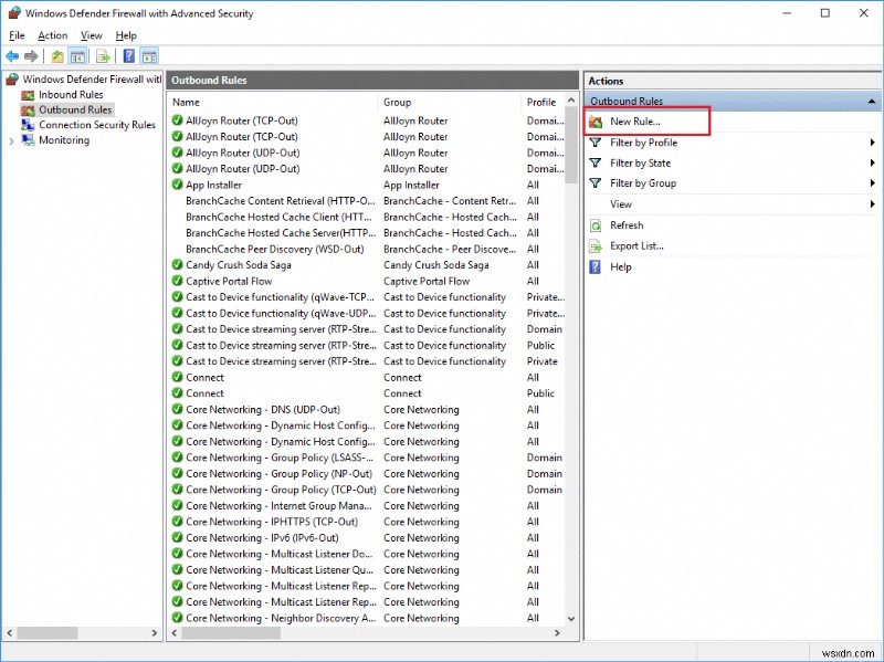 Block Internet Access for a Program in Windows 10