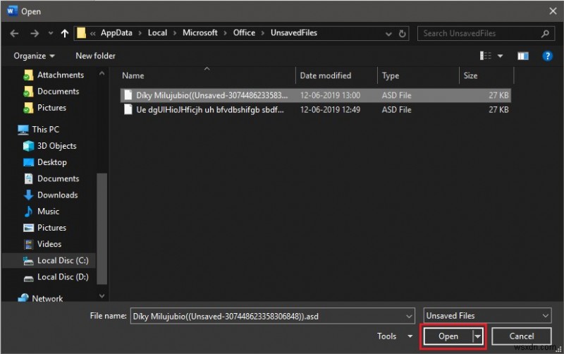 Steps To Recover Unsaved Word Document On Windows 10