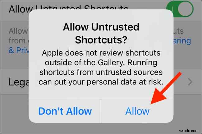 How to Allow Untrusted Shortcuts in iOS