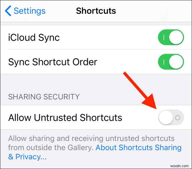 How to Allow Untrusted Shortcuts in iOS