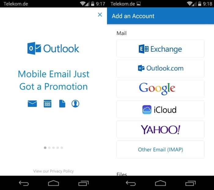 How to Set up email in the Outlook for Android app