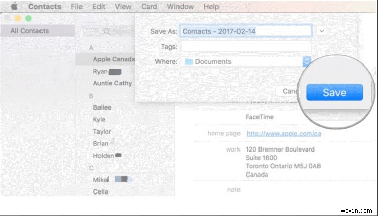 Steps To Back Up Contacts On Mac