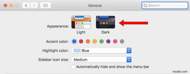 Enable Dark Mode in macOS Mojave