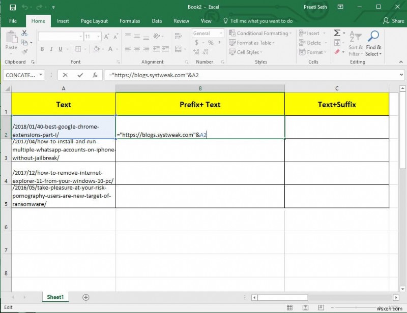 An Easy Way To Add Prefix To All Cells In Excel