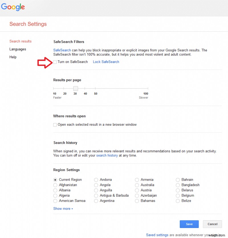 Blocking Explicit Results on Google Using SafeSearch