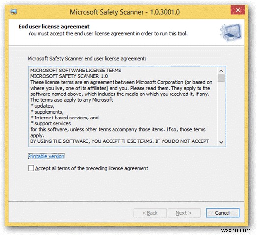 How To Use Microsoft Safety Scanner In Windows 8?