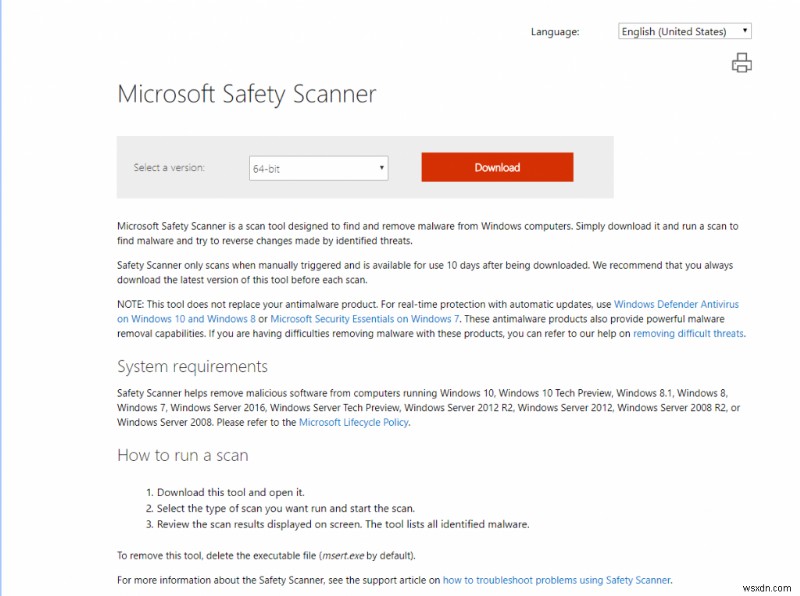 How To Use Microsoft Safety Scanner In Windows 8?