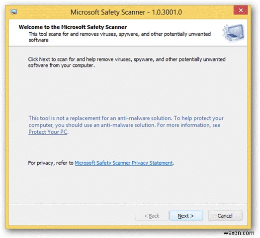 How To Use Microsoft Safety Scanner In Windows 8?
