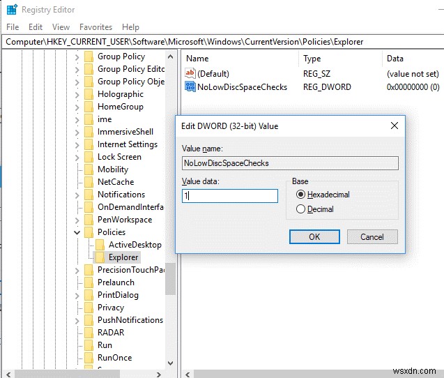 How To Disable “Low Disk Space” Warning on Windows 10/7