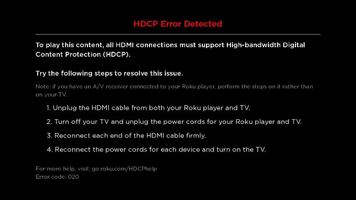 How to Fix Roku HDCP Error or A Purple Screen?