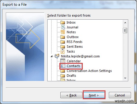 How to Export your Outlook Address Book
