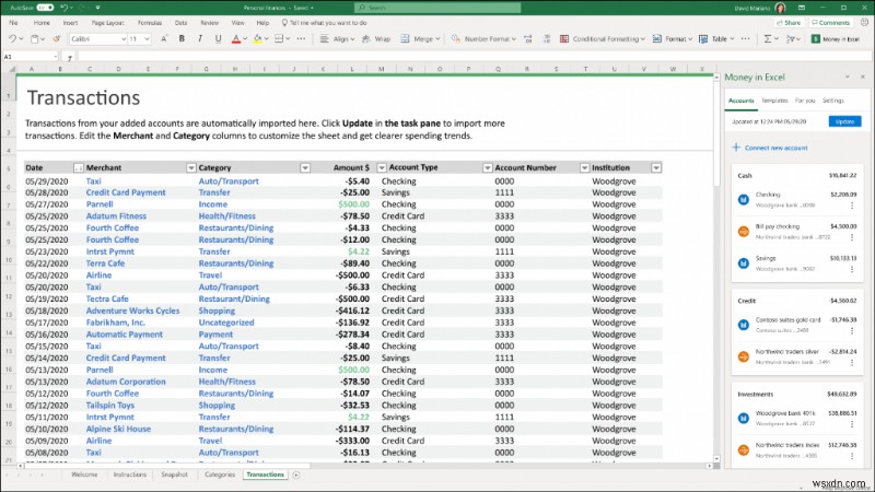 Now Use Money In Excel to Manage Your Expenses