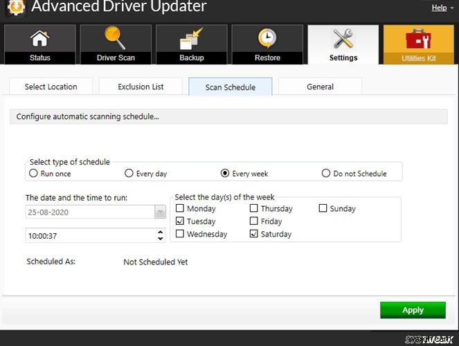 How To Schedule An Automatic Driver Scan With Systweak Advanced Driver Updater?