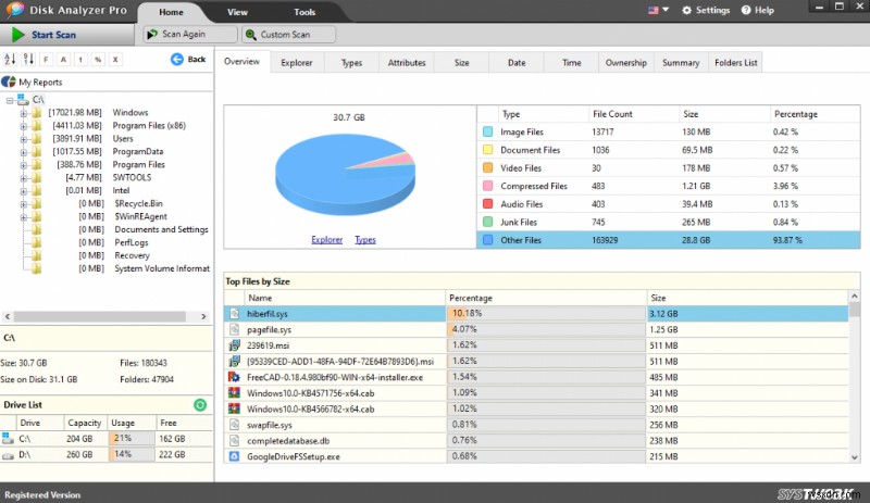Disk Analyzer Pro: Reveals Your Hard Disk Contents In An Organized Manner