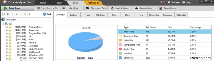 How To Export Disk Space Reports To Different File Formats With Disk Analyzer Pro?