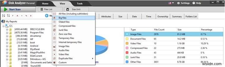 How To Export Disk Space Reports To Different File Formats With Disk Analyzer Pro?