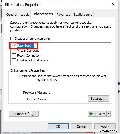 Boost Bass on Windows 10 Without Third Party Apps