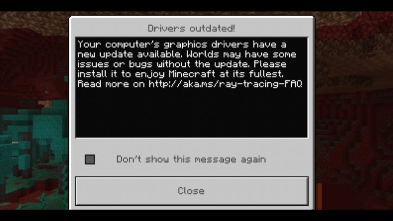 How to Fix Minecraft “Drivers Outdated” Message