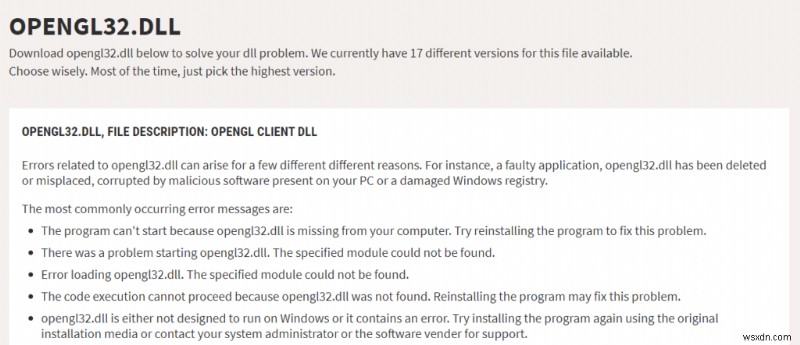 The Driver Does Not Appear to Support Opengl [Fixed]