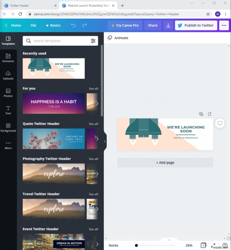 How To Make Twitter Banner Using Canva