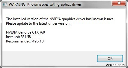 How to Fix | Warning: Known issues with the graphics driver