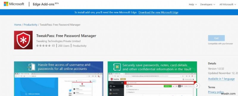How do I Enable the Tweakpass Web browser Extension