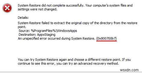 How To Fix System Restore error 0x800700b7 in Windows 11