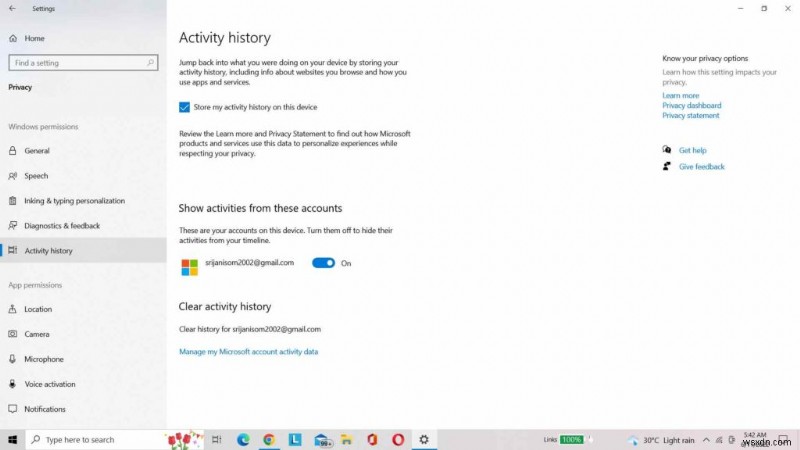 How To View Activity History On Windows 10 PC