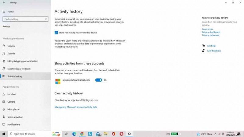 How To View Activity History On Windows 10 PC