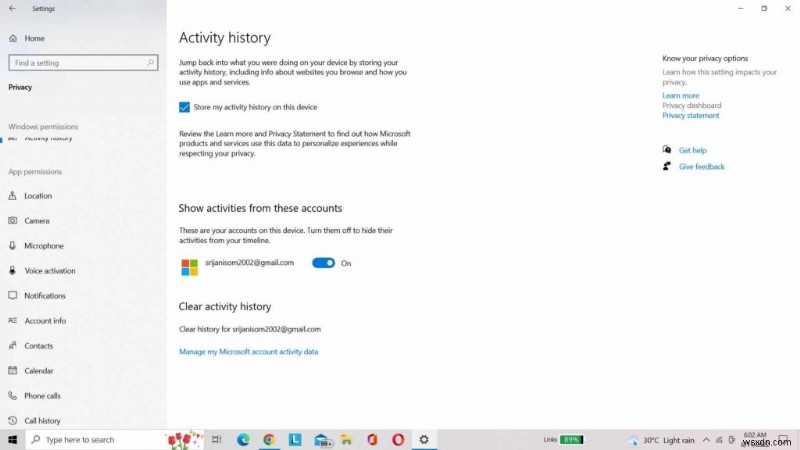 How To View Activity History On Windows 10 PC