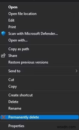 How To Add A “Permanently Delete” Option To The Windows Context Menu