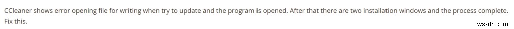 Error Opening File For Writing CCleaner On Windows 11