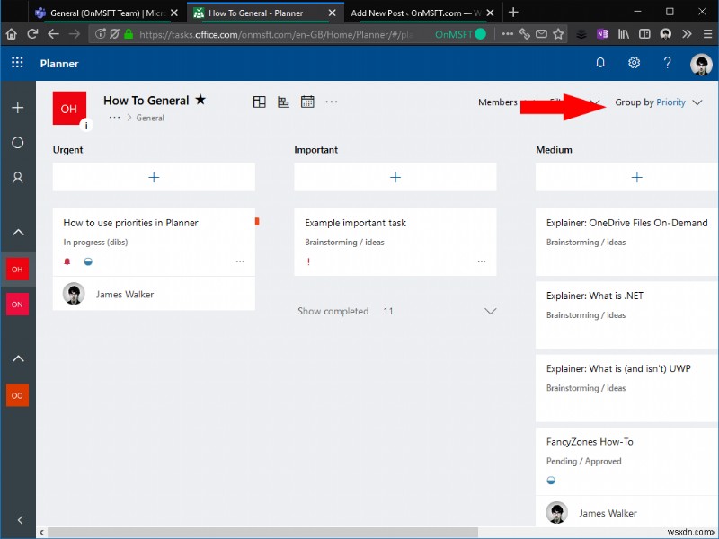 How to use priorities in Microsoft Planner
